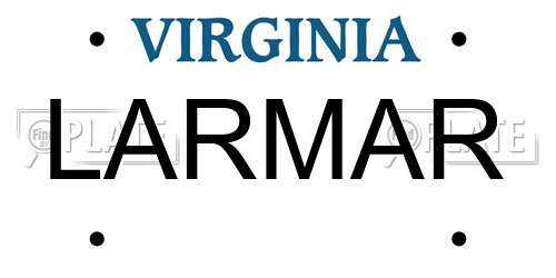 LARMAR Virginia License Plate