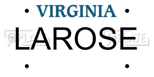 LAROSE Virginia License Plate