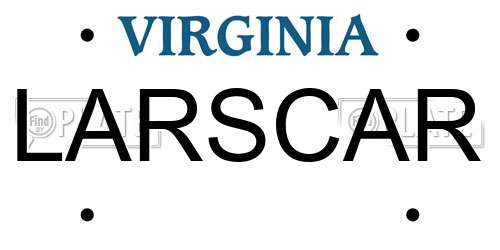 LARSCAR Virginia License Plate