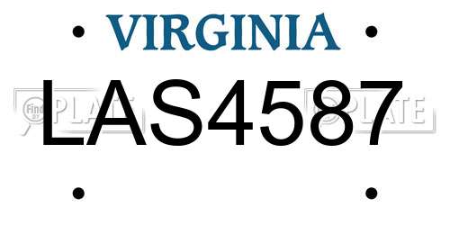 LAS4587 Virginia License Plate