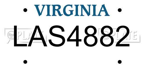 LAS4882 Virginia License Plate
