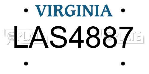 LAS4887 Virginia License Plate