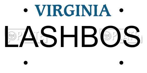 LASHBOS Virginia License Plate