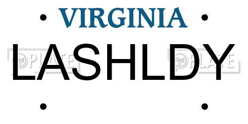 LASHLDY Virginia License Plate