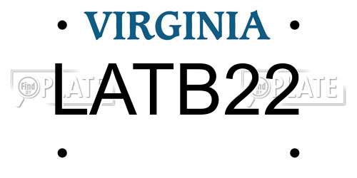 LATB22 Virginia License Plate