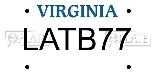 LATB77 Virginia License Plate
