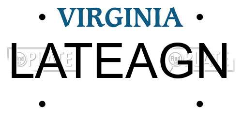 LATEAGN Virginia License Plate