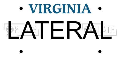 LATERAL Virginia License Plate