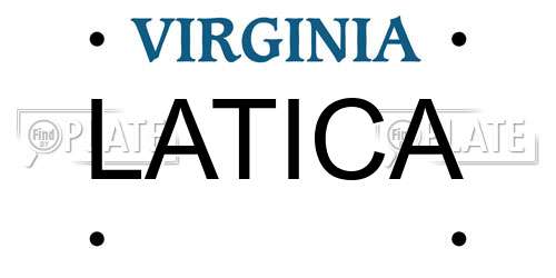 LATICA Virginia License Plate
