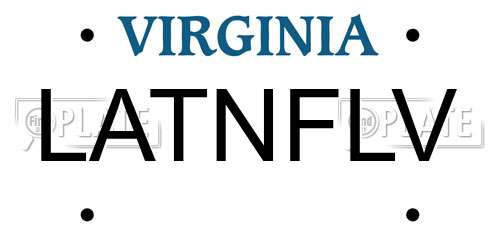 LATNFLV Virginia License Plate