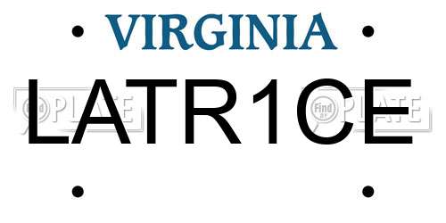 LATR1CE Virginia License Plate