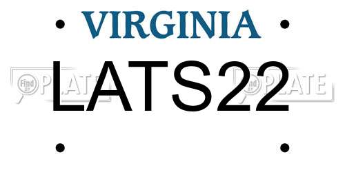 LATS22 Virginia License Plate