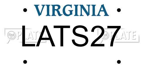 LATS27 Virginia License Plate