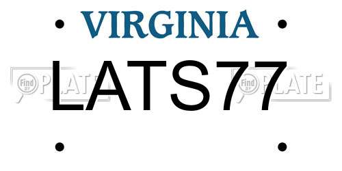 LATS77 Virginia License Plate