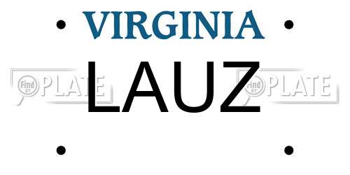 LAUZ Virginia License Plate