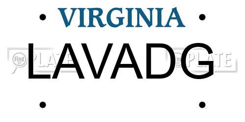 LAVADG Virginia License Plate
