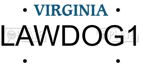 LAWDOG1 Virginia License Plate