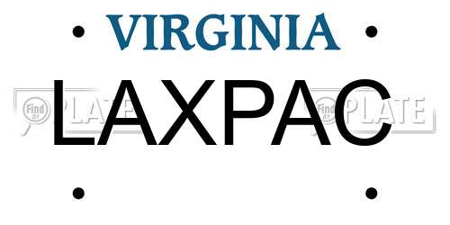 LAXPAC Virginia License Plate
