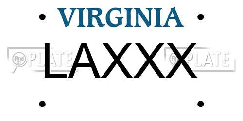 LAXXX Virginia License Plate