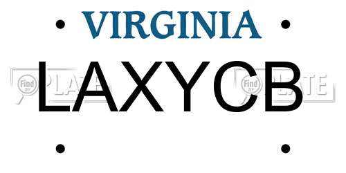 LAXYCB Virginia License Plate