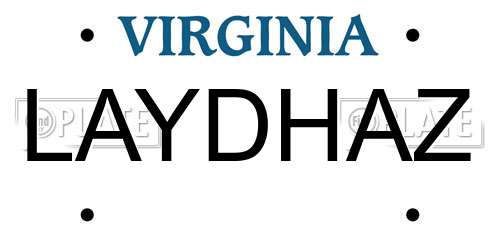 LAYDHAZ Virginia License Plate