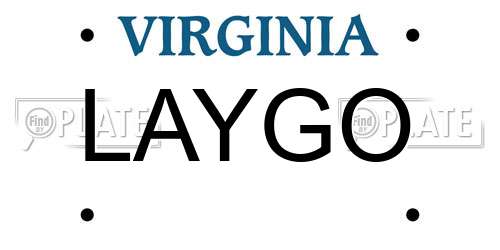 LAYGO Virginia License Plate