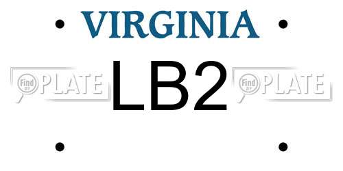 LB2 Virginia License Plate