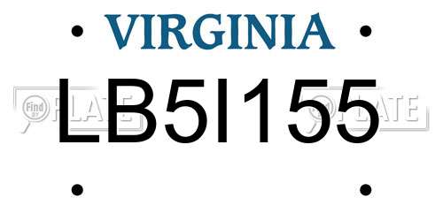 LB5I155 Virginia License Plate