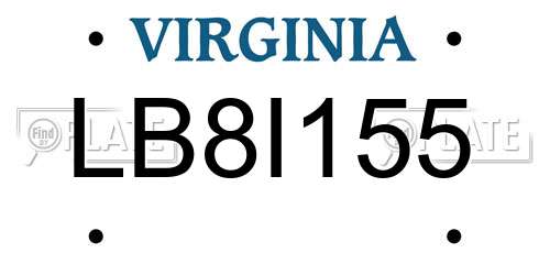 LB8I155 Virginia License Plate