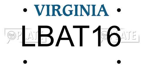 LBAT16 Virginia License Plate