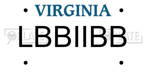 LBBIIBB Virginia License Plate