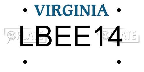 LBEE14 Virginia License Plate