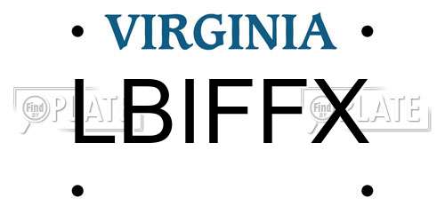 LBIFFX Virginia License Plate