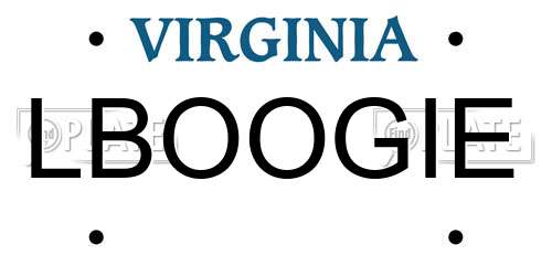 LBOOGIE Virginia License Plate