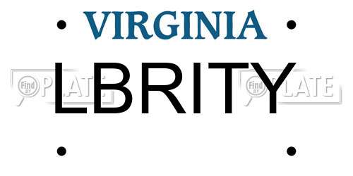 LBRITY Virginia License Plate