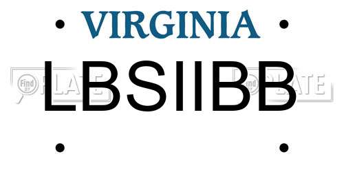LBSIIBB Virginia License Plate