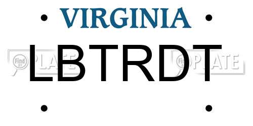 LBTRDT Virginia License Plate
