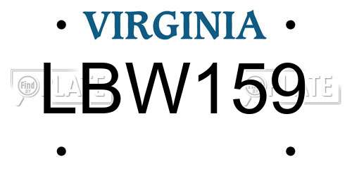 LBW159 Virginia License Plate