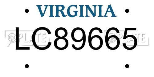 LC89665 Virginia License Plate