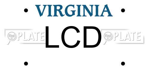 LCD Virginia License Plate