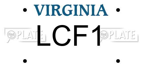 LCF1 Virginia License Plate