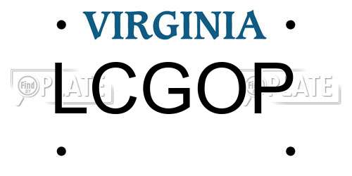 LCGOP Virginia License Plate