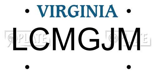 LCMGJM Virginia License Plate