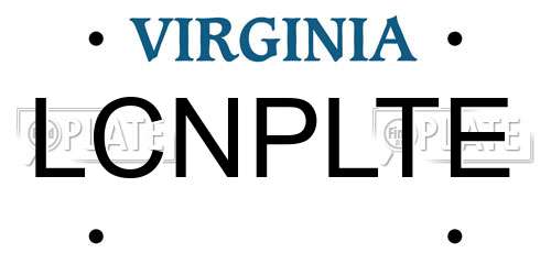 LCNPLTE Virginia License Plate