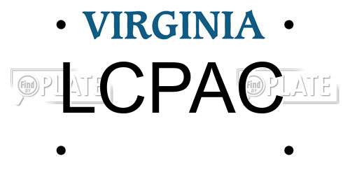 LCPAC Virginia License Plate