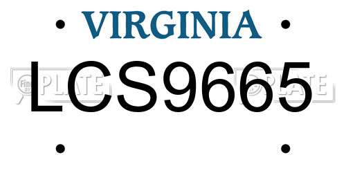 LCS9665 Virginia License Plate