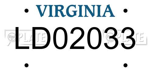 LD02033 Virginia License Plate