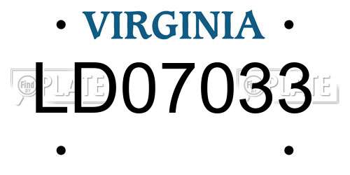 LD07033 Virginia License Plate
