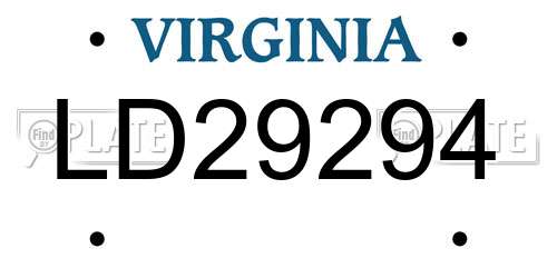 LD29294 Virginia License Plate