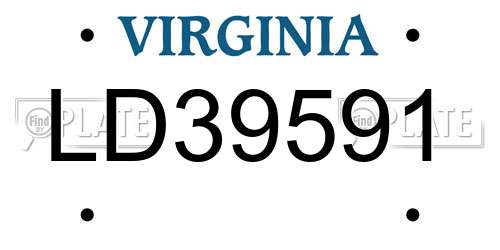 LD39591 Virginia License Plate